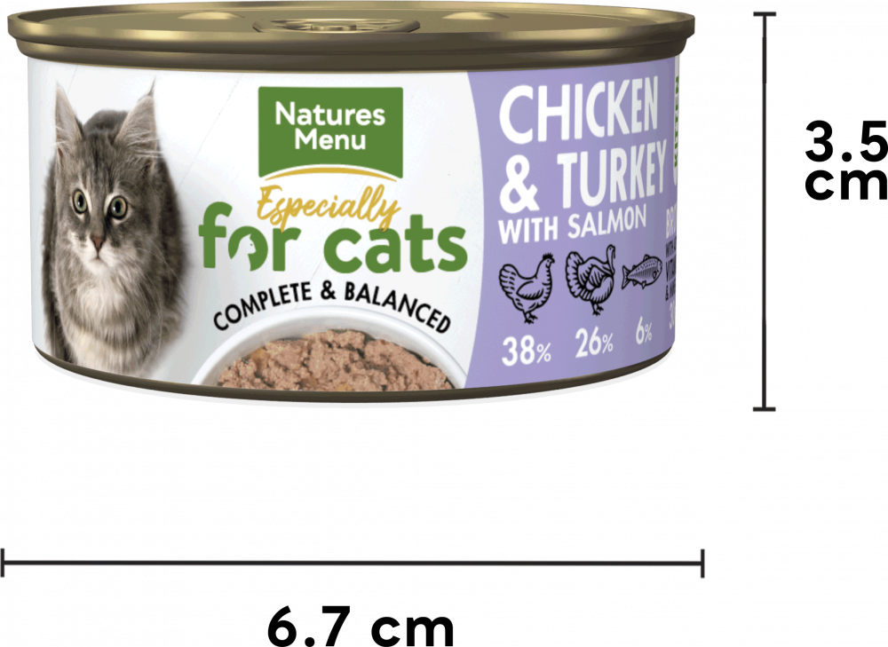 Chicken Turkey with Salmon for Kittens Especially for Cats Cans Natures Menu