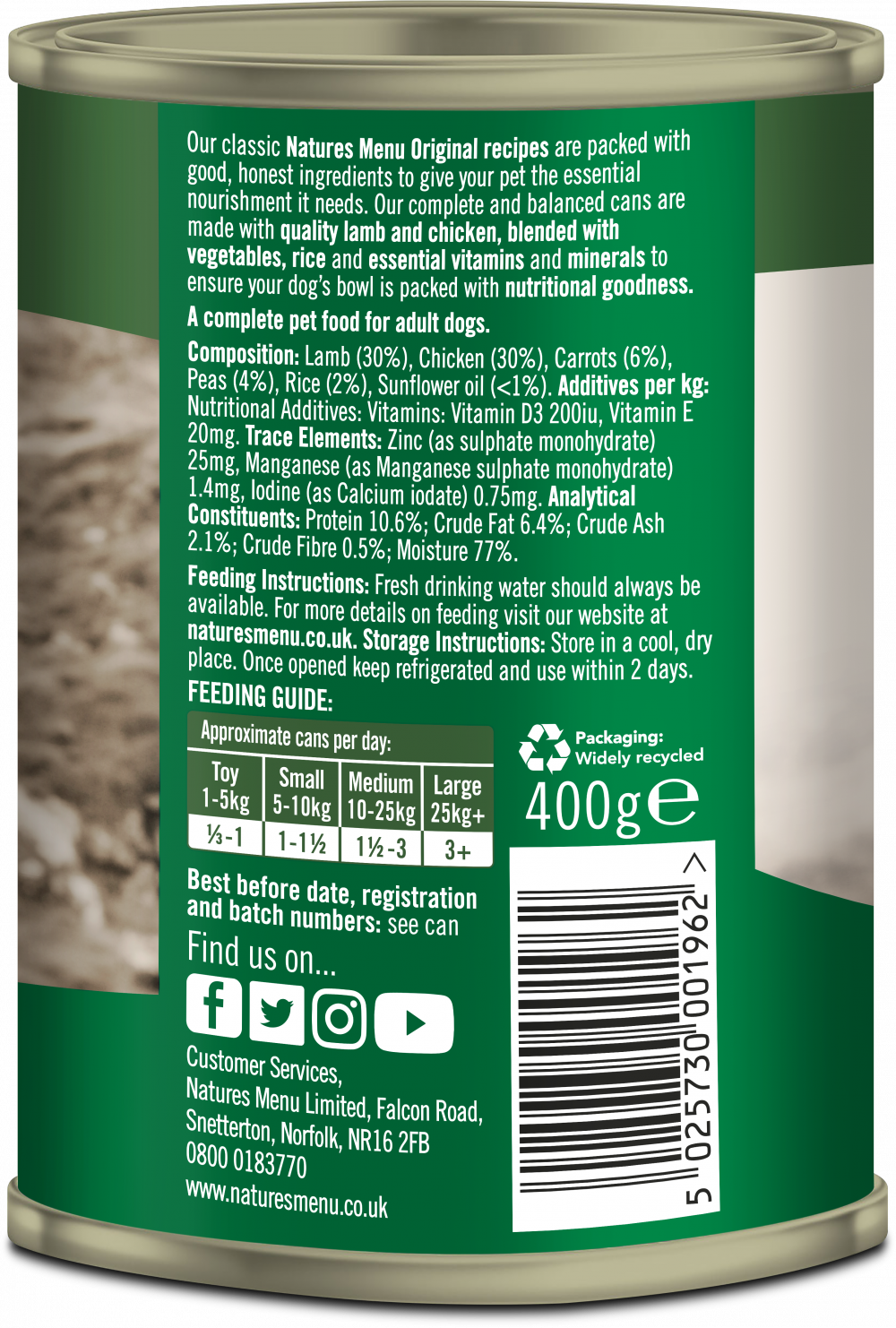 Natures menu outlet canned dog food