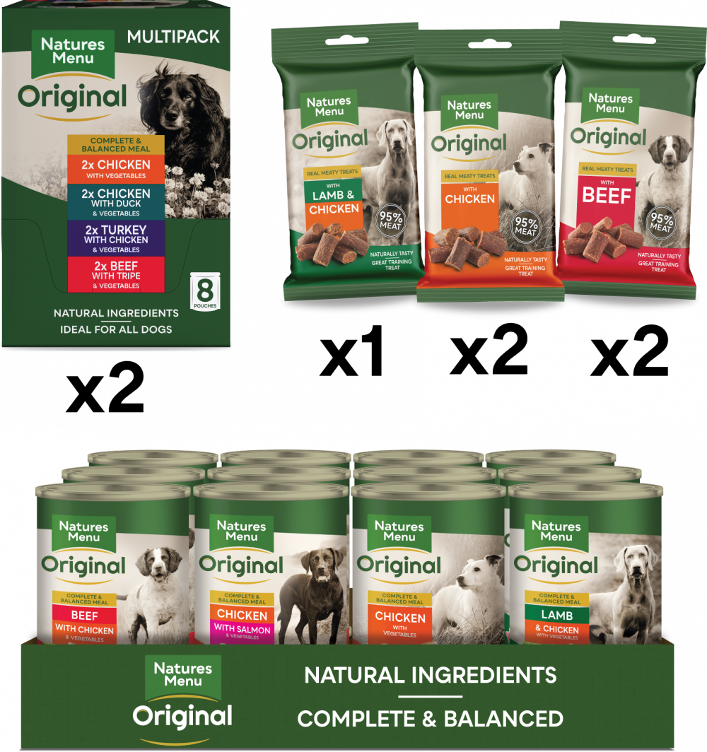 Cans Pouches Treats Multipack Natures Menu Mighty Meaty Bundle Natures Menu