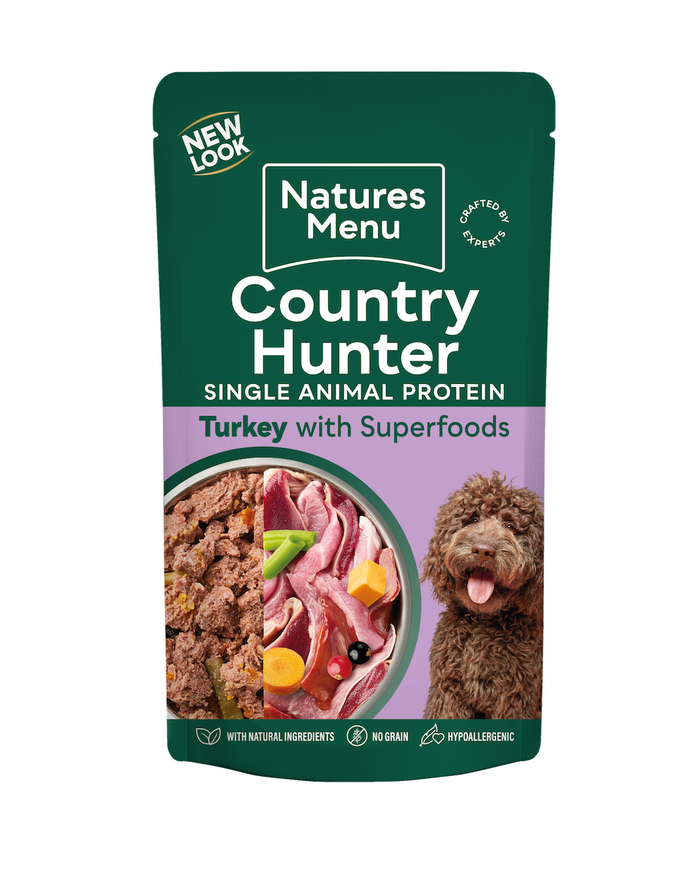 Farm Reared Turkey Country Hunter Dog Pouches Natures Menu