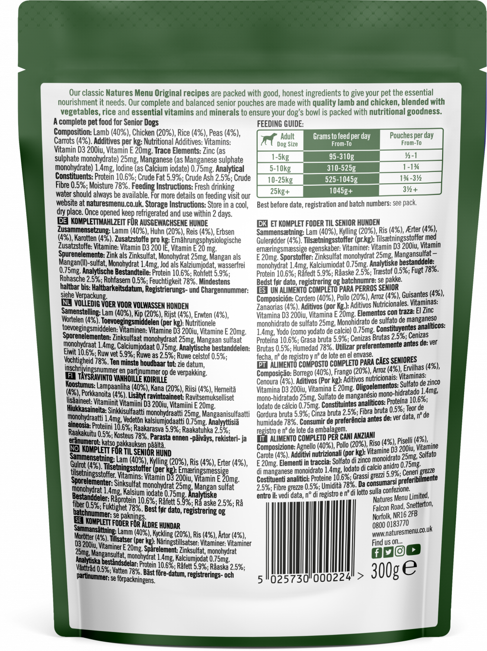 Natures menu senior dog food outlet